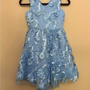 Rare Editions Blue Sleeveless A-Line Sundress